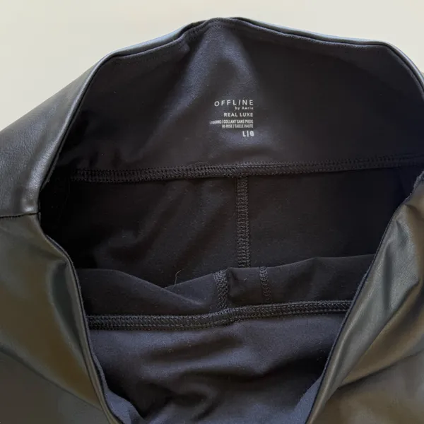 Offline by Aerie Real Luxe faux leather leggings L - Image 4