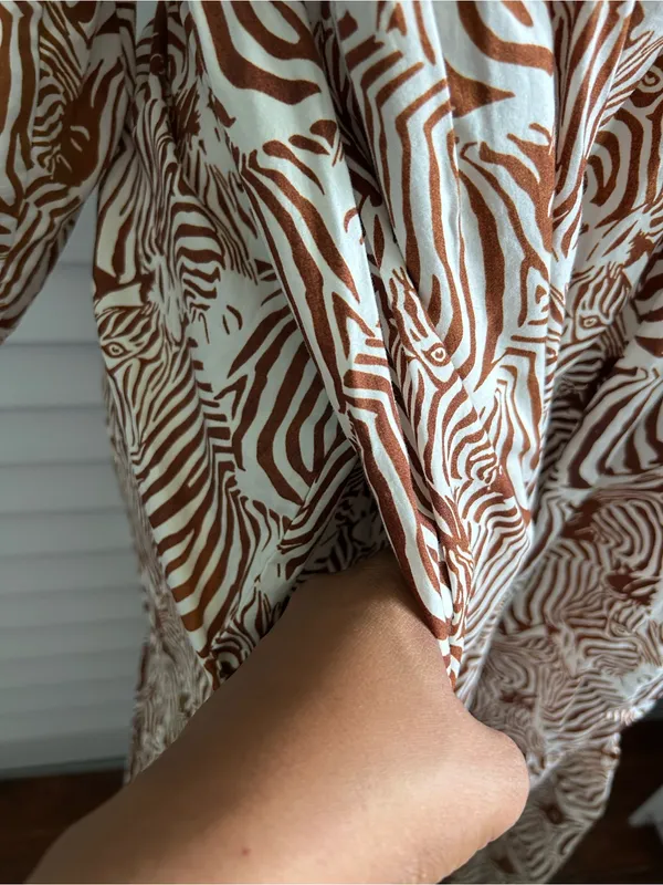Maeve by Anthropologie | Bettina Tiered Shirt Dress in zebra graphic print - Image 6
