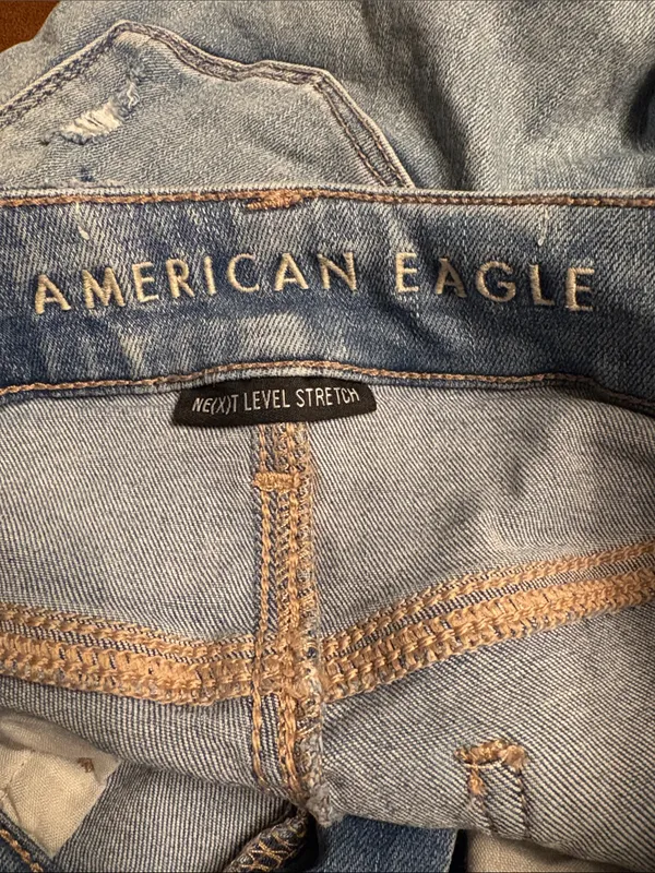 American Eagle Ne(x)t Level Stretch Distressed Skinny Jeans light wash Size 6 - Image 8