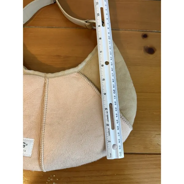 UGG Bag Purse Shoulder Handbag Pink‎ Tan Suede Shearling Malibu Boho Handbag - Image 10