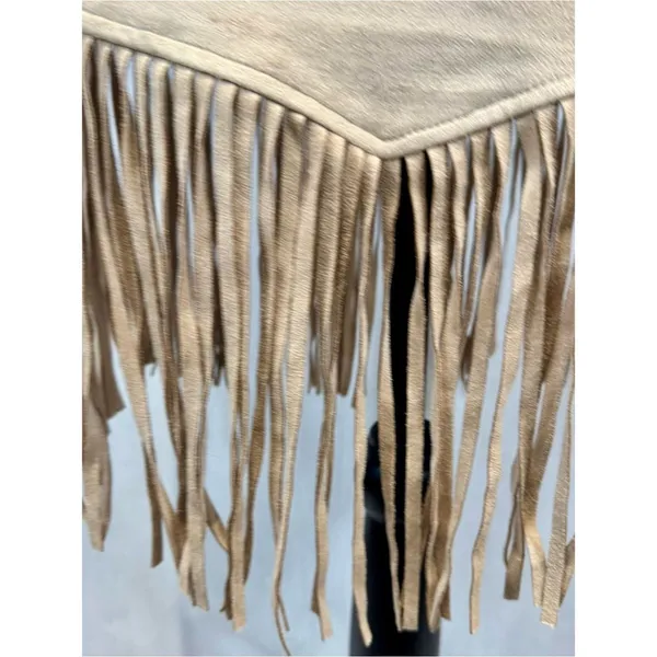 En Crème tan suede fringe western skirt size small - Image 3
