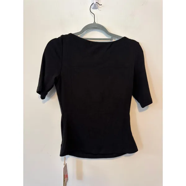 OGL Move Black Size S Short Sleeve Boatneck Built-in Bra Brami Top New - Image 6