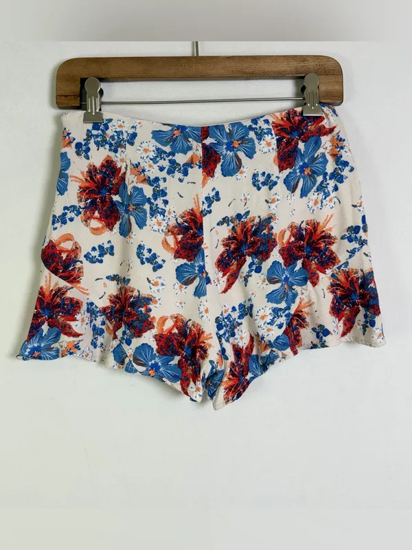 Free People Women’s Floral Ruffle Hem Shorts Sz 2 Boho Festival Cottagecore - Image 5