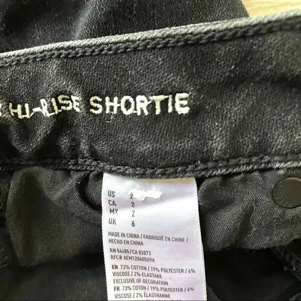 American eagle outfitters black super stretch hi rise shortie - Image 6