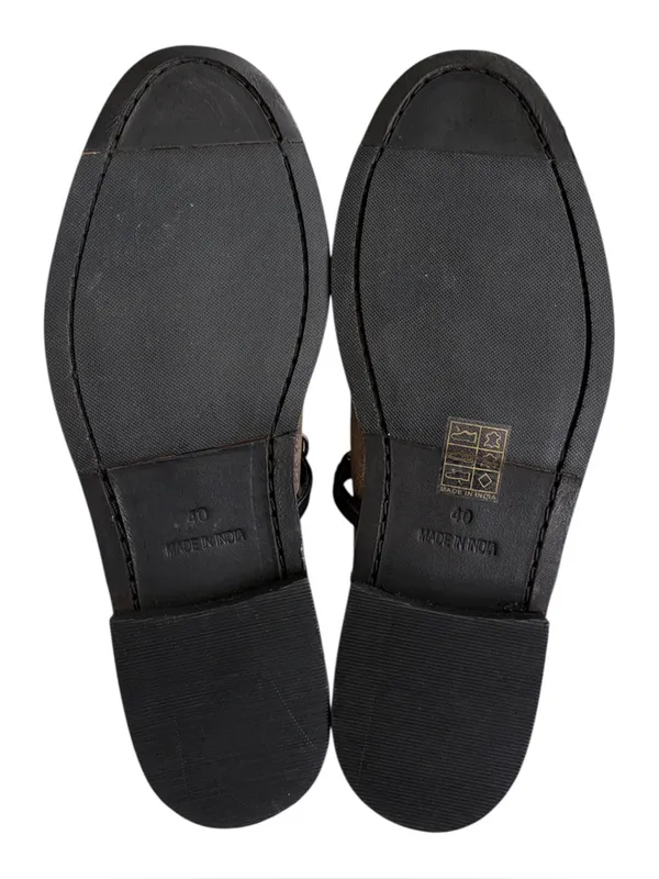 EUC Free People Leather Vida Mules Metallic Hold Size 9.5 - Image 9