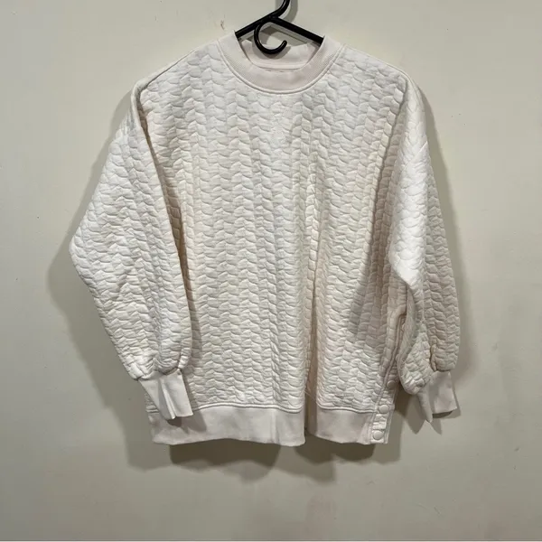 NWT Anthropologie Grey State TEDDI PULLOVER Color: Eggnog size XS - Image 3