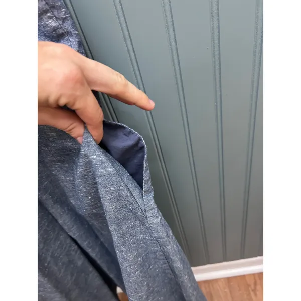Madewell Blue Cotton Chambray Button Front Cross Back Apron Dress Size 4 - Image 5