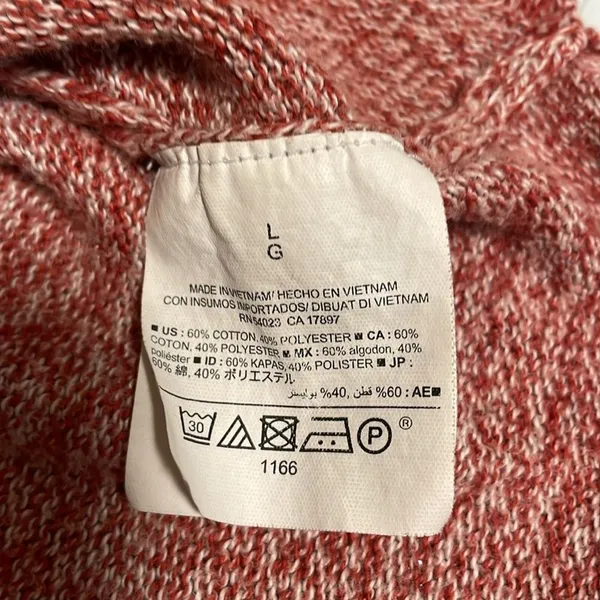 Old Navy Sweater Red Marled V-Neck Knit Pullover Casual Womens‎ Large - Image 6