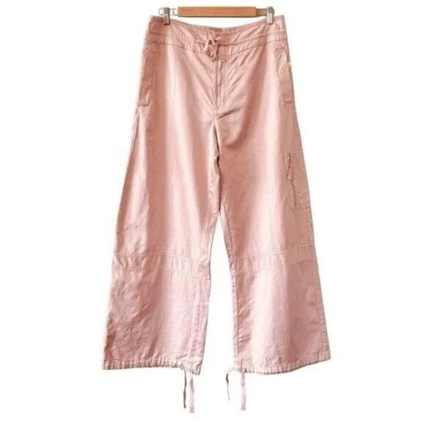 ANTHROPOLOGIE Pilcro Satin Cargo Parachute Pants Pink Combo Size 31 NEW - Image 3
