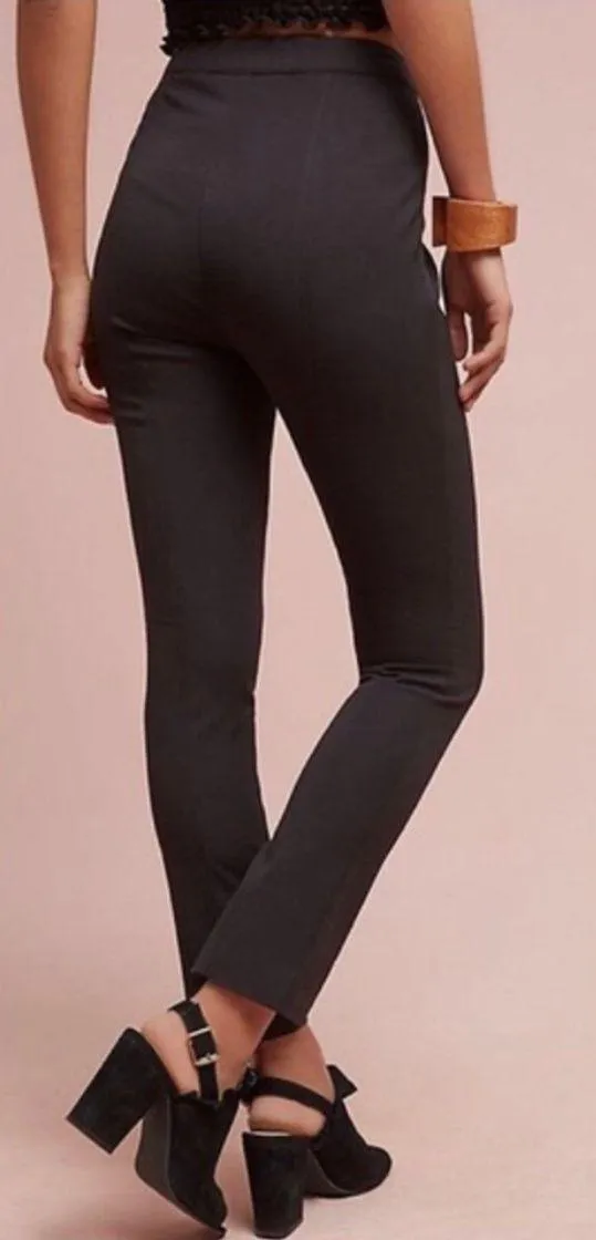 Anthropologie Black Ankle Slit Pants - Image 3