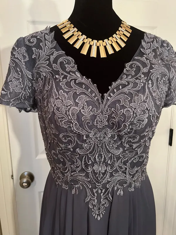 JJ's House Fancy formal gray evening bridesmaid wedding guest dress - Image 2