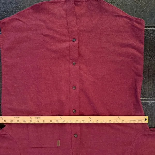 Izod Mens M Shirt Sundried Tomato Red Herribone Flannel Stratton Soft Touch - Image 2