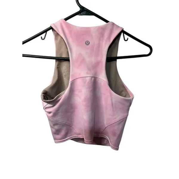 Lululemon Women's Pink Tie-Dye Racerback Sports Bra Size 4 - Image 2