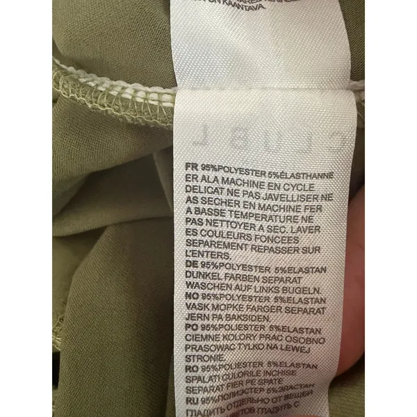 Club L London Olive Green Satin Cowl Neck Ruched Asymmetrical Midi Dress size 10 - Image 15