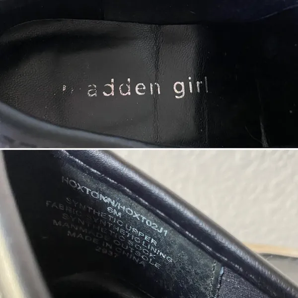 Madden Girl Chunky Y2K Black Loafers Size 6M Vegan Leather Platform Preppy Retro - Image 6