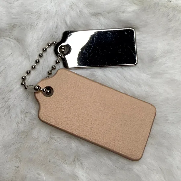 1.5" COACH Cream Silver Hang Tag Key Fob Bag Charm Set - Image 2