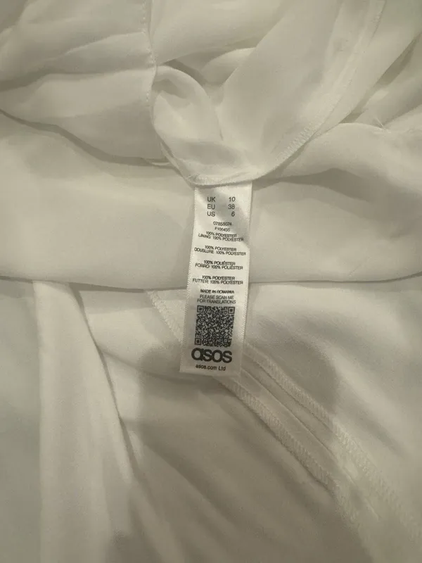 ASOS Sadie Pleated Plunge Wrap Wedding Dress Size 8 - Image 16