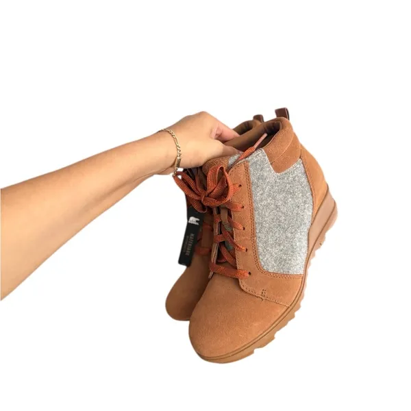 NWT SOREL Evie Lace Up Ankle Wedge Boots Booties - Image 3