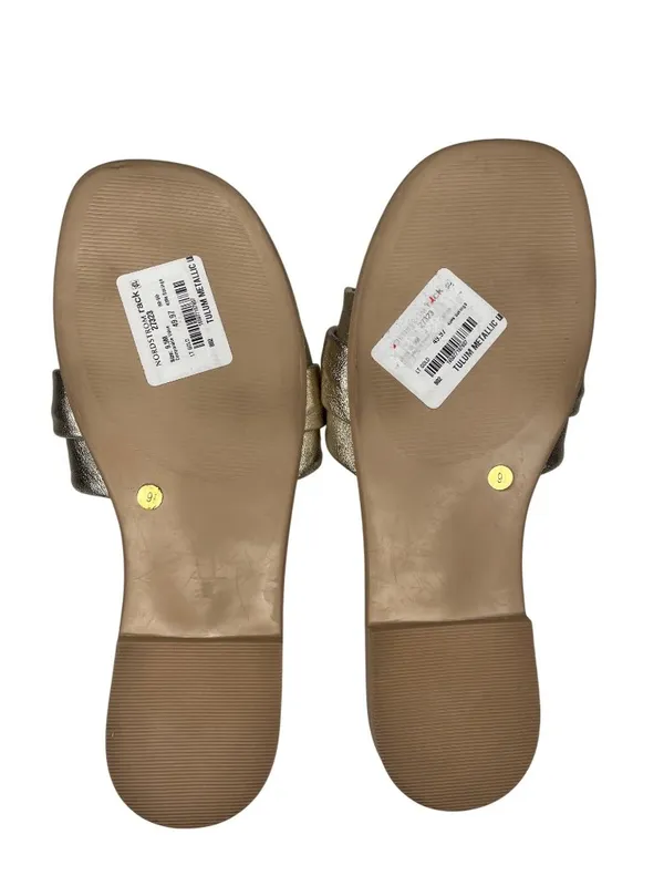 Seychelles Womens Tulum Metallic Gold Slide Sandals W/ Chain Accent - Size 9.5M - Image 4