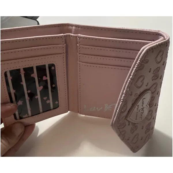 Luv Betsey by‎ Betsey Johnson Blush Pink Embossed Heart Bow Wallet LBCASH NWT - Image 6