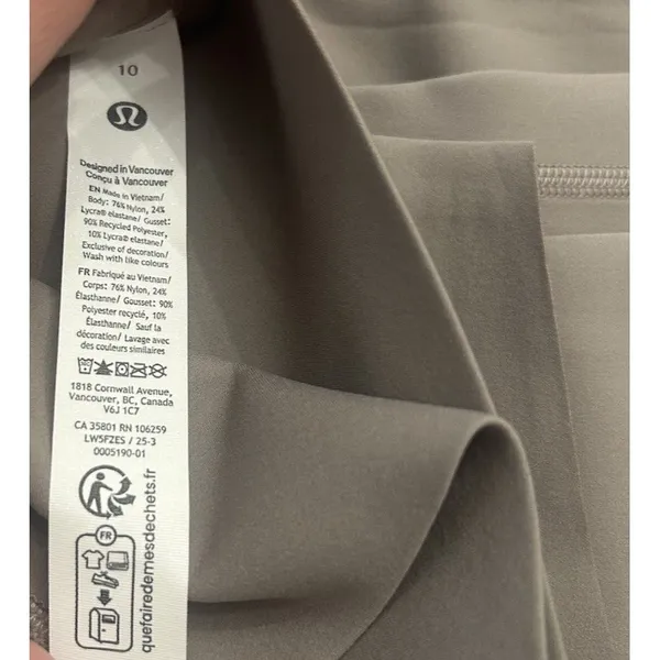 Lululemon Glow Up SHR Tight 25" Warm Ash Grey Women's Size 10 Legging Sport NEW - Image 8