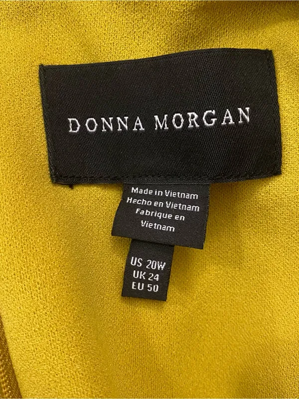 Donna Morgan Chartreuse Midi Dress with Side Drape - Image 6