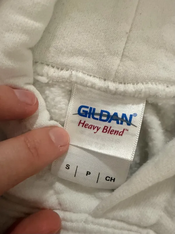 Gildan White Cropped Hoodie - Image 2