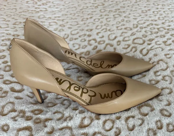 Sam Edelman Nude Pump Jaina Heels Leather Women's Size: 7.5 - Image 6