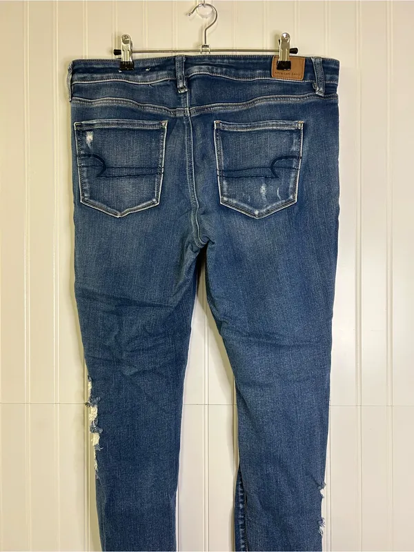 American Eagle Next Level Stretch Distressed Jeggings Size 14 - Image 6