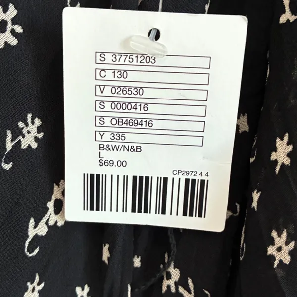 Kimchi Blue Urban Outfitters Black Floral Smocked High Low‎ Mini Dress Large NWT - Image 7