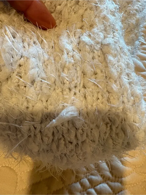 Zara chunky knit mock-neck sweater cream women’s S - Image 12