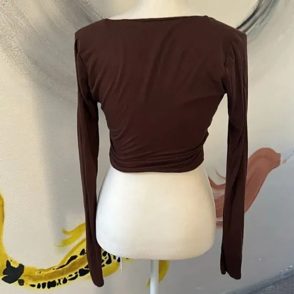 Naked wardrobe long sleeve crop top. Size Small. - Image 3
