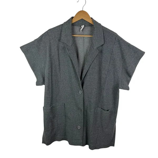 Daily Practice Anthropologie Heather Elbert Blazer Large Gray Streetwear Neutral - Image 2