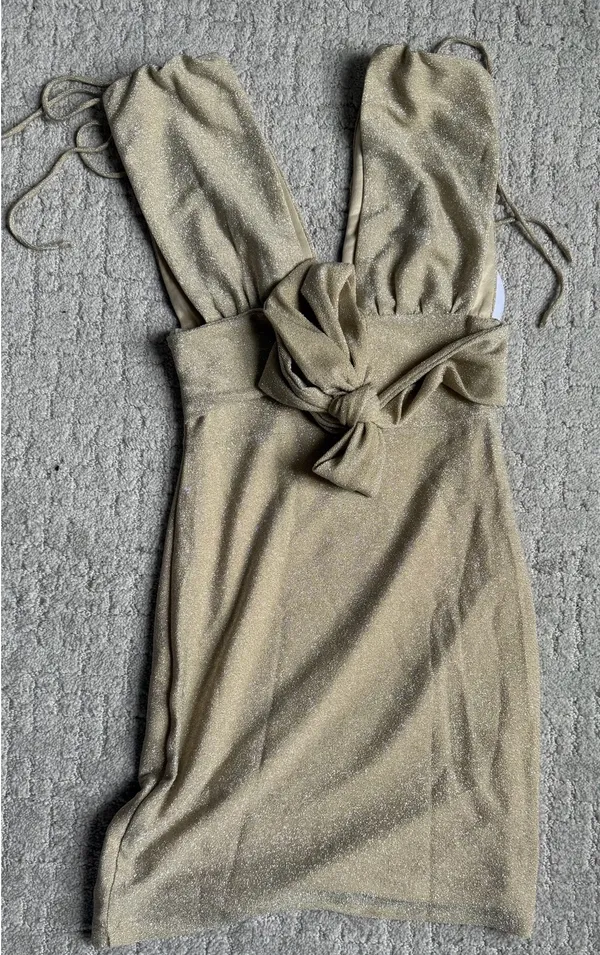 Princess Polly Gold Mini Dress - Image 3