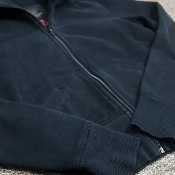 Lululemon Cotton Blend Zip Jacket Elbow Patch Women's 6 Pink Logo Y2K‎ - Image 3