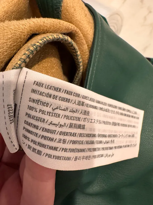 Hollister Dark Green Vegan Leather Mini Skirt High Waisted M - Image 7