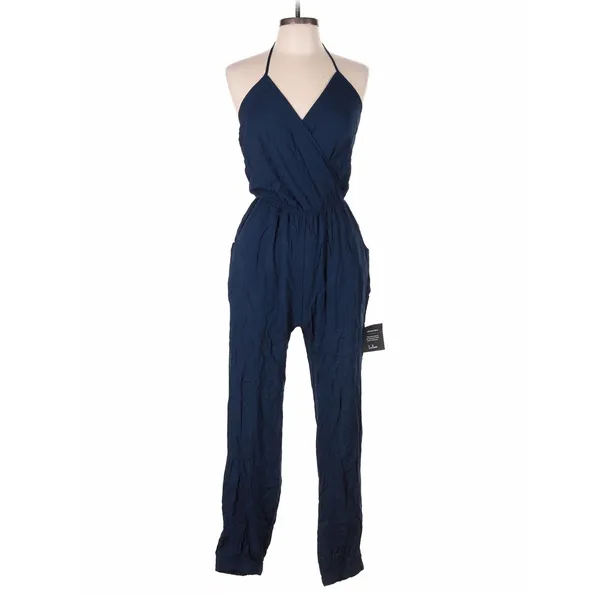 Lulus Learning to Fly Navy Halter Jumpsuit Large Coastal Casual - Image 2