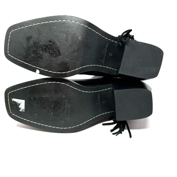 Sam Edelman size 5 black ankle boots‎ booties fringe studded side zip Bernie - Image 11