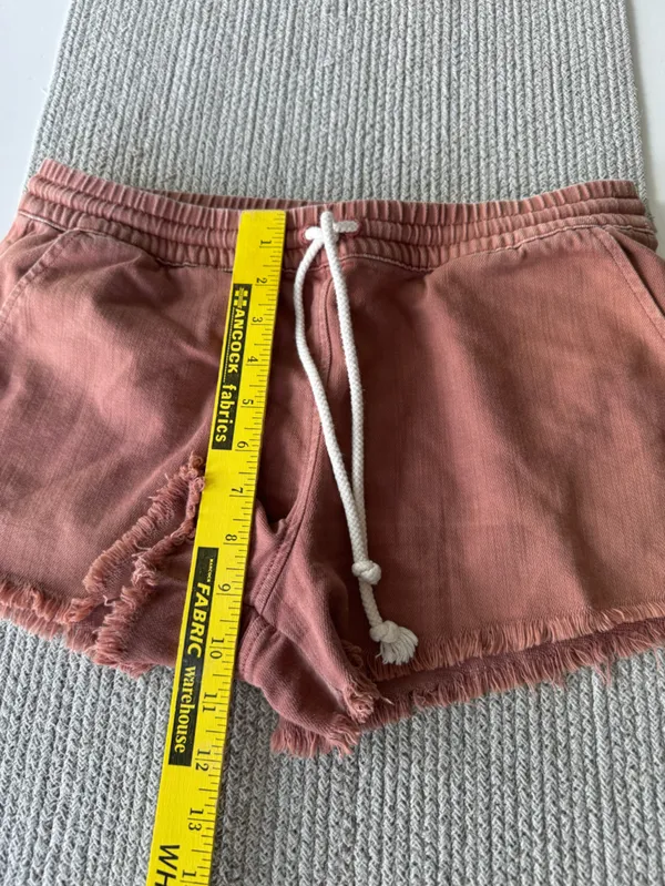 Aerie Burnt Sienna Orange Brown Cutoff Cotton Drawstring Shorts Size Small - Image 7