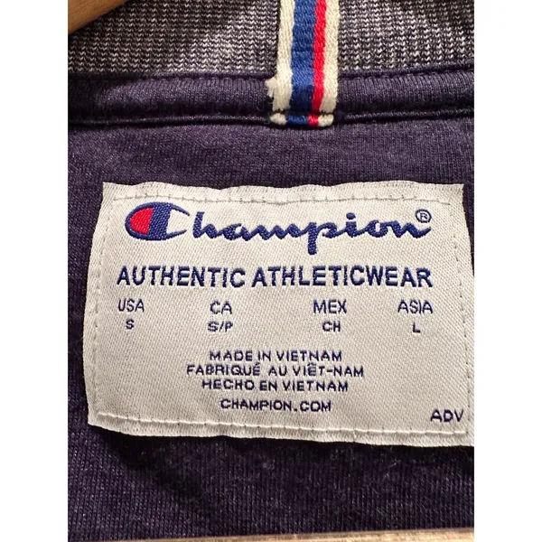 Champion Heritage French Terry Crew Striped Sweatshirt Navy Cream Small Nautical - Image 3