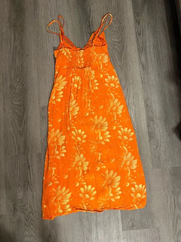 Urban Outfitters Orange Layered Dress Size Small - Image 2