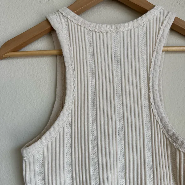 Anthropologie Cream Rib Knit High Neck Tank - Image 9