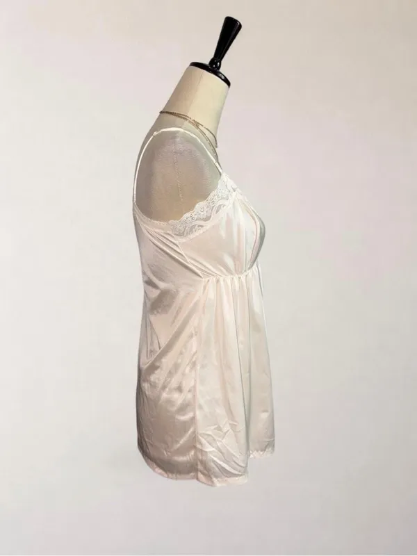 jcpenney Cream Satin Lace-Trim Chemise - Image 5