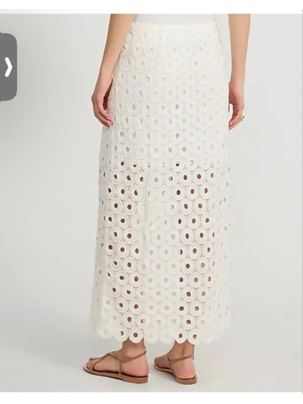 EXPRESS White Eyelet High Waist Maxi Skirt - Image 2