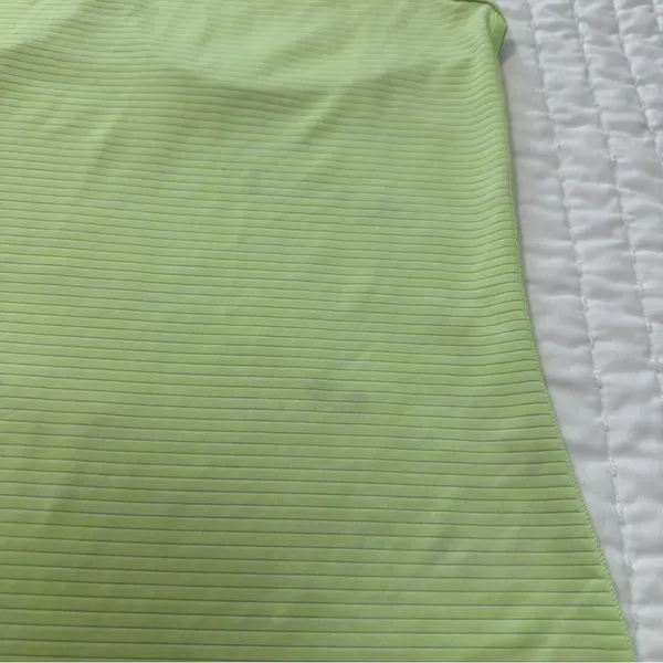 Athleta High Neck Shadow Stripe Chi Tank Neon Green Racetrack Size Small - Image 8
