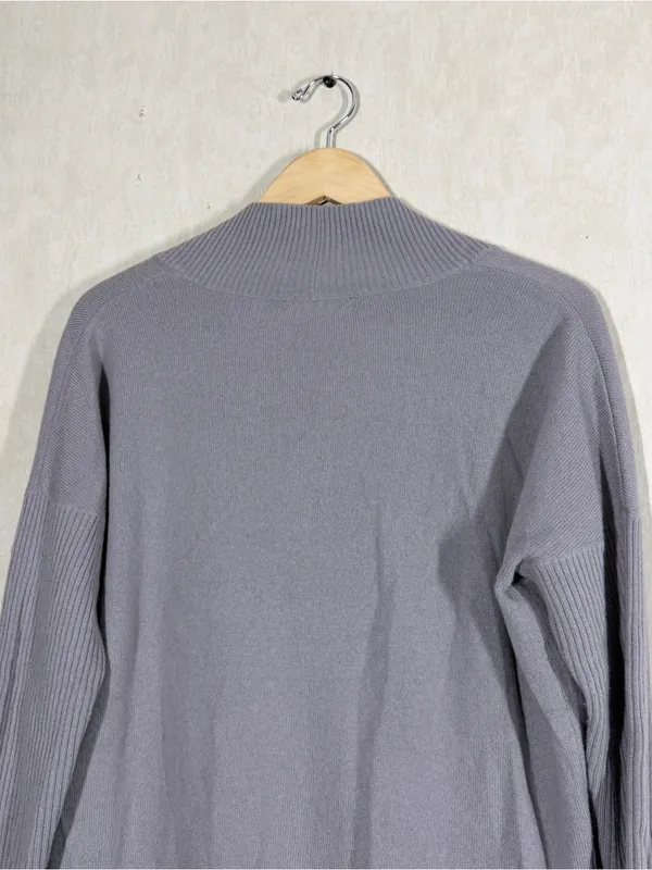 Ann Taylor Women’s 100% Cashmere Pullover Cardigan Sweater in Gray S - Image 6