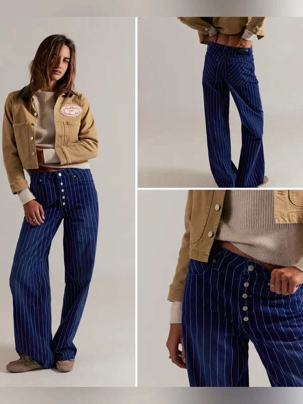 Free People We The Free Nia Striped Boyfriend Jeans 29” Waist NWT - Image 2