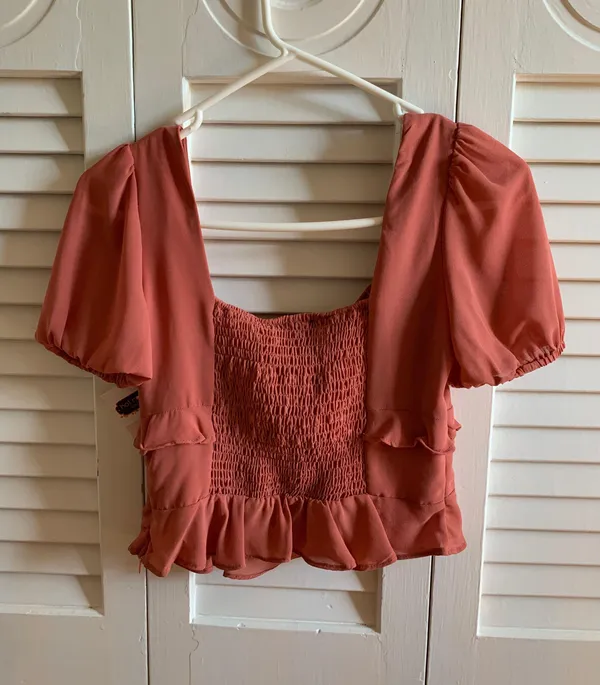Mauve Boutique Ruffle Tie Top Pink - Image 2