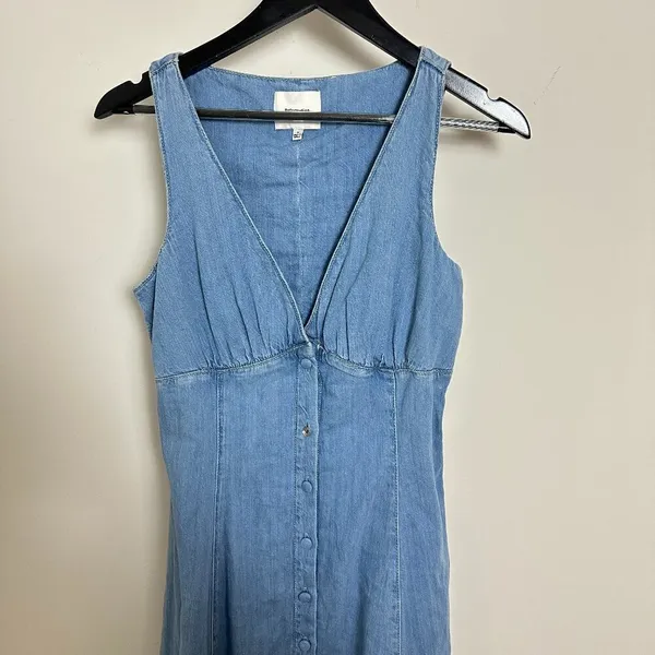 REFORMATION Sebastien Denim Midi Dress in Savannah Size US 6 NWT - Image 4