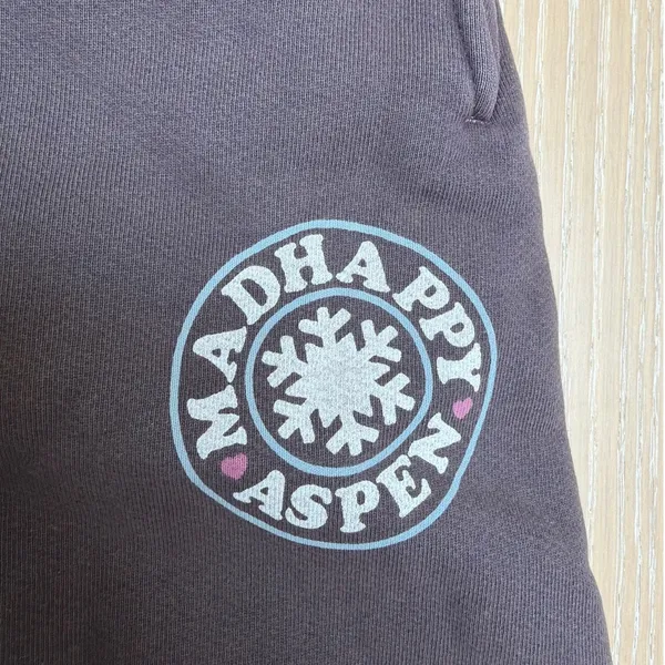Mad Happy Sweatpants Straight Leg Aspen Size S Brown Cream - Image 4